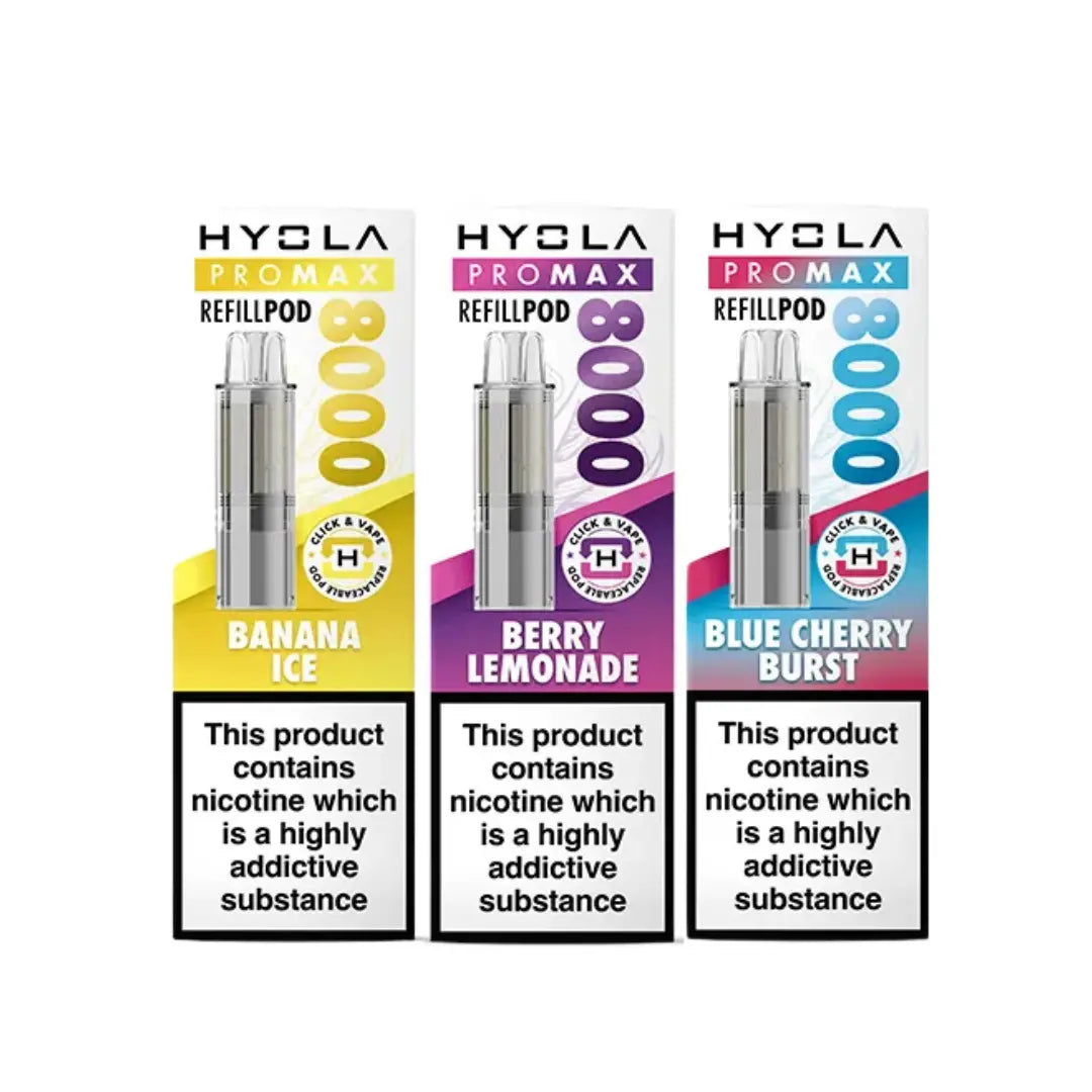 Box Of 10 Hyola Pro Max 8000 Puffs Prefilled Replacement Pods